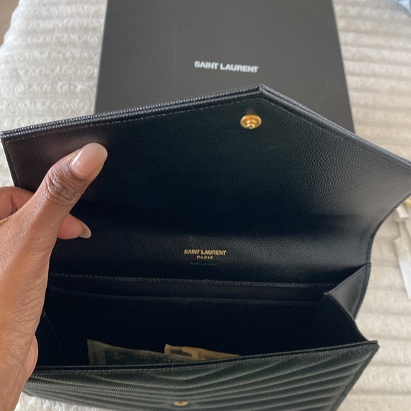 Saint Laurent New envelope pouch bag, clutch wristlet, YSL monogram - Picture 5 of 7